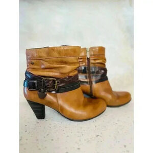 Pikolinos Womens Size 37, US 6.5 Brown Leather Verona Ankle Boots Strappy